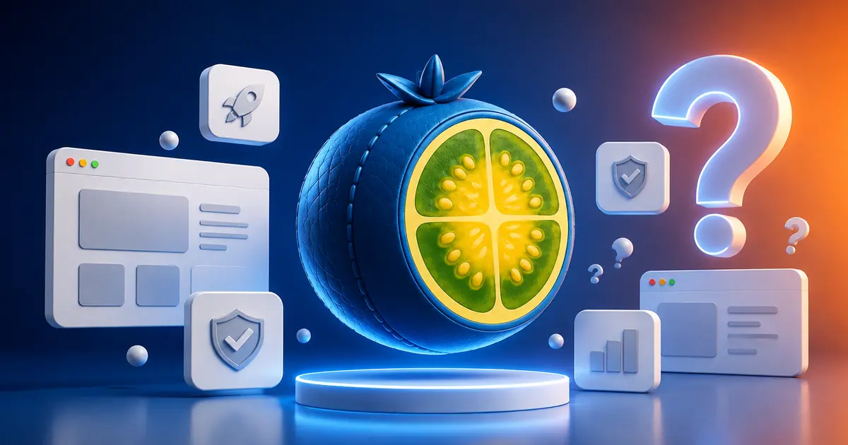 A blue Lulo — LuloTech's logo, a lulo citrus fruit in an impossible shade of blue