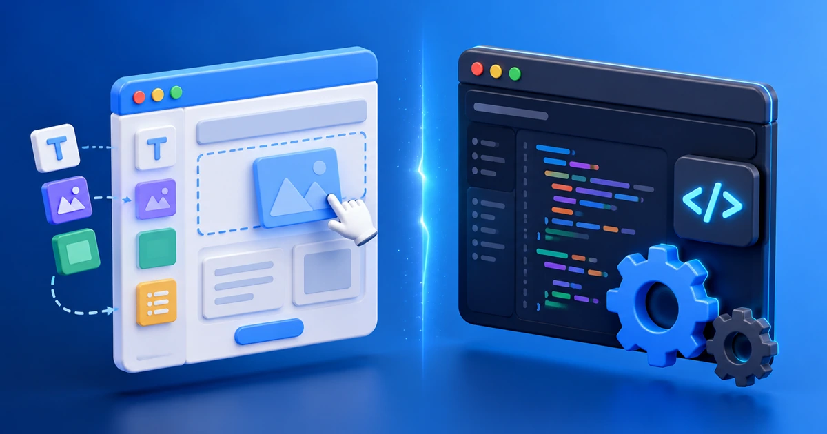 Comparison of a website builder and custom development