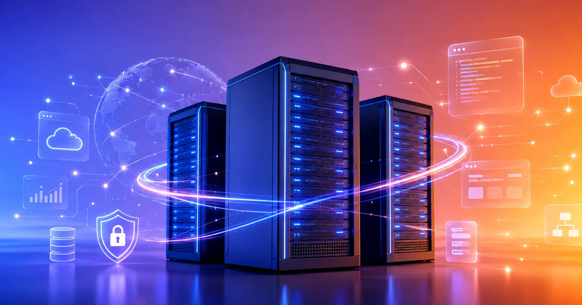 A server that hosts a website — illustration of web hosting
